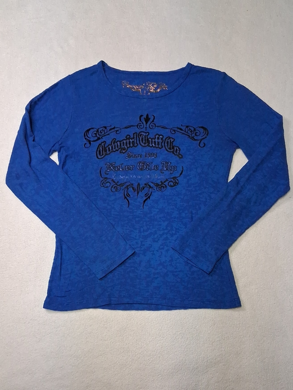 Cowgirl Tuff Royal Blue Long-Sleeve Graphic Tee